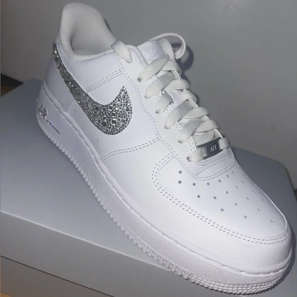UNISEX~ "CRYSTALIZED" (Nike Air Force 1) White Sneaker- Authentic Crystals
